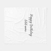 Happy Birthday voeg naam toe titel simpel minimaal Fleece Deken (Voorkant (Horizontaal))