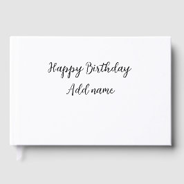 Happy Birthday voeg naam toe titel simpel minimaal Gastenboek