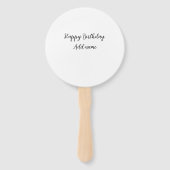 Happy Birthday voeg naam toe titel simpel minimaal Handwaaier (Achterkant)