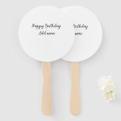 Happy Birthday voeg naam toe titel simpel minimaal Handwaaier (Voorkant en achterkant)