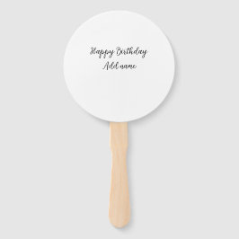 Happy Birthday voeg naam toe titel simpel minimaal Handwaaier