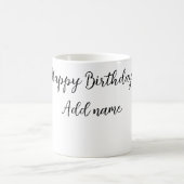 Happy Birthday voeg naam toe titel simpel minimaal Koffiemok (Center)