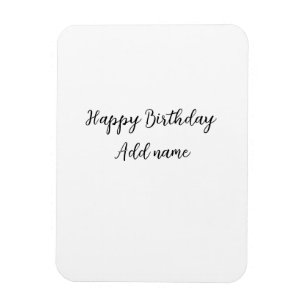 Happy Birthday voeg naam toe titel simpel minimaal Magneet