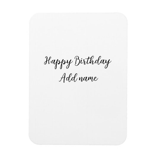 Happy Birthday voeg naam toe titel simpel minimaal Magneet (Verticaal)