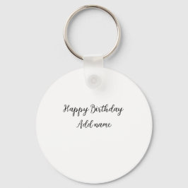 Happy Birthday voeg naam toe titel simpel minimaal Sleutelhanger