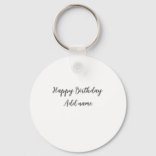 Happy Birthday voeg naam toe titel simpel minimaal Sleutelhanger (Voorkant)