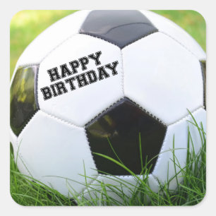 Happy Birthday Voetbal Vierkante Sticker