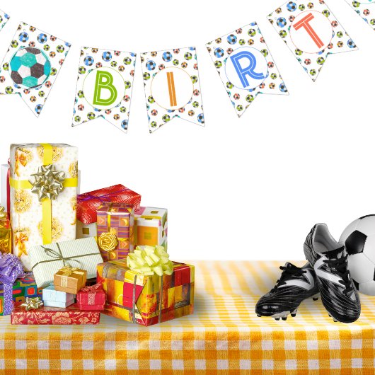 Happy Birthday Voetballen Bunting Banner