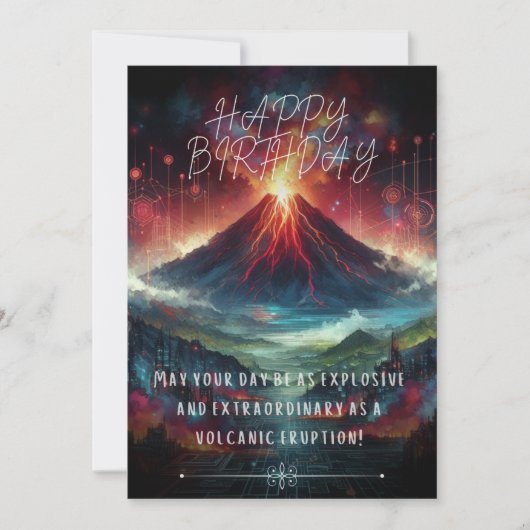 Happy Birthday Volcano Flat Kaart (Voorkant)