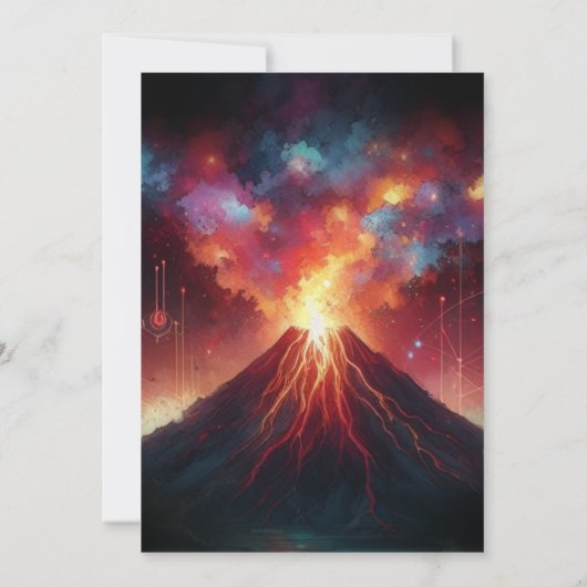 Happy Birthday Volcano Flat Kaart (Achterkant)