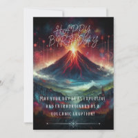 Happy Birthday Volcano Flat Kaart