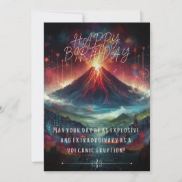 Happy Birthday Volcano Flat Kaart