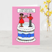 Happy Birthday voor African American Twin Sister Kaart (Gele Bloem)