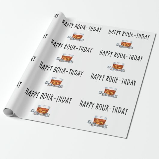Happy Birthday voor Bourbon Lover Cadeaupapier (Uitgerold)