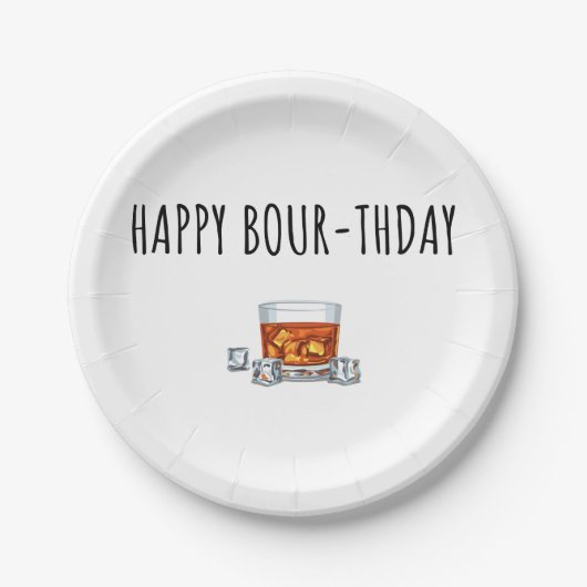 Happy Birthday voor Bourbon Lover Papieren Bordje (Voorkant)