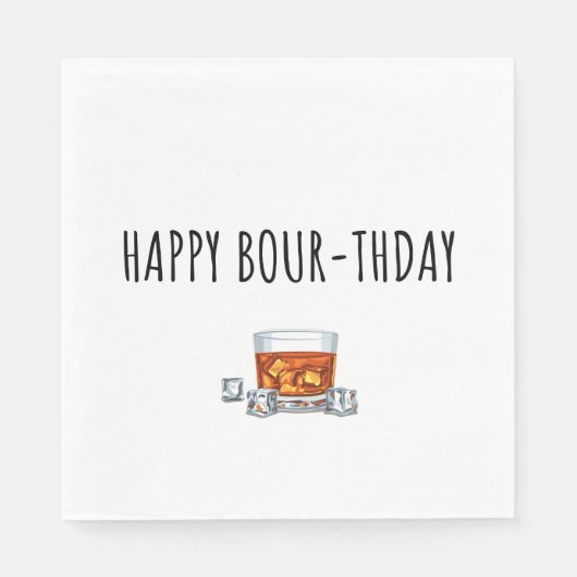Happy Birthday voor Bourbon Lover Servet (Voorkant)