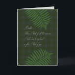 Happy Birthday voor Brother Sentimental Ferns Kaart<br><div class="desc">Groene veerboten op een donkergroene en zwarte ingecheckte achtergrond zijn gekoppeld aan een sentimentale Happy Birthday boodschap voor een speciale broer.</div>