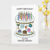 Happy Birthday voor Buddy Cake en kaarsen Kaart (Gele Bloem)