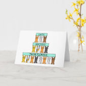 Happy Birthday voor Cartoon Cats Kaart (Gele Bloem)