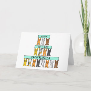 Happy Birthday voor Cartoon Cats Kaart