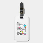 Happy Birthday voor de beste vader ter wereld Bagagelabel (Voorkant verticaal)