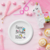 Happy Birthday voor de beste vader ter wereld Papieren Bordje (Feest)