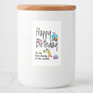 Happy Birthday voor de beste vader ter wereld Voedselcontainer Etiket