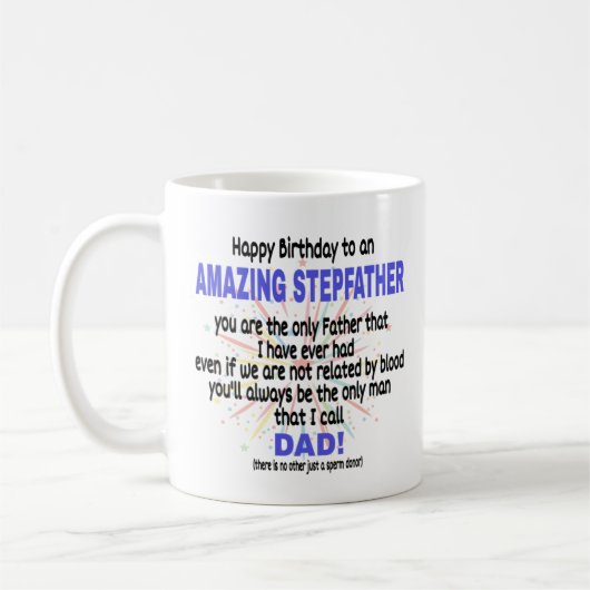 Happy Birthday voor een Amazing Stepfather Koffiemok (Links)