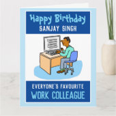 Happy Birthday voor een Aziatische Colleague Kaart (Voorkant)