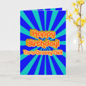 Happy Birthday voor een Groovy Girl Kaart (Gele Bloem)