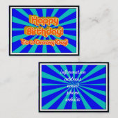 Happy Birthday voor een Groovy Guy Visitekaartje (Voorkant / Achterkant)