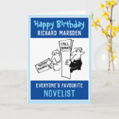 Happy Birthday voor een schrijver Kaart (Gele Bloem)