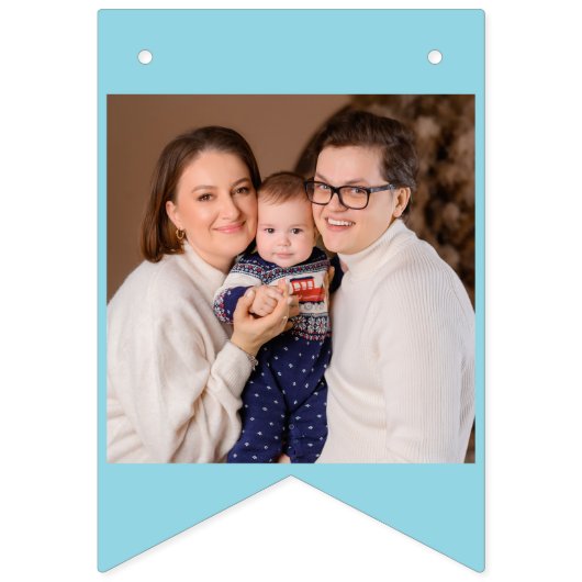 Happy Birthday voor elke leeftijd Foto Blauw Wit Vlaggetjes (Tweede vlag)