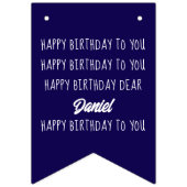 Happy Birthday voor elke leeftijd Foto Blauw Wit Vlaggetjes (Eerste vlag)