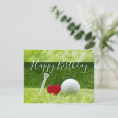 Happy Birthday voor golfer met liefde en golfbal Briefkaart (Staand voorkant)