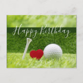 Happy Birthday voor golfer met liefde en golfbal Briefkaart (Voorkant)