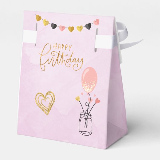 Happy Birthday voor haar Bedankdoosjes (Achterkant)