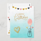 Happy Birthday voor haar Briefkaart (Voorkant / Achterkant)