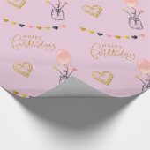 Happy Birthday voor haar Cadeaupapier (Hoek)