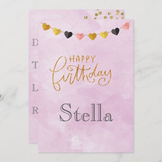 Happy Birthday voor haar Kaart (Voorkant / Achterkant)