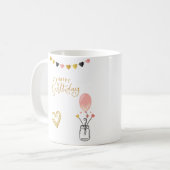 Happy Birthday voor haar Koffiemok (Voorkant links)