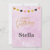 Happy Birthday voor haar uitnodiging (Voorkant)