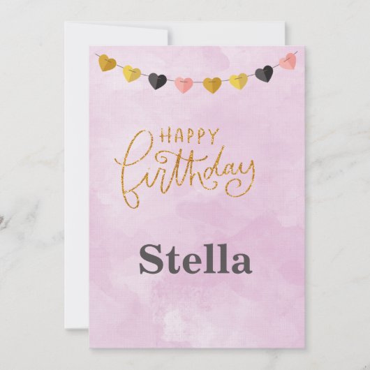 Happy Birthday voor haar uitnodiging (Voorkant)