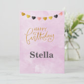 Happy Birthday voor haar uitnodiging (Staand voorkant)