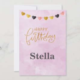 Happy Birthday voor haar uitnodiging