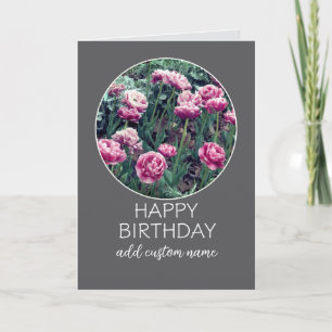 Happy Birthday voor het personaliseren van roze t Kaart