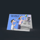 Happy Birthday voor Husband Coffee Mok Kaart<br><div class="desc">Zeg Happy Birthday tegen je man door zijn koffieroutine bij te houden.  Grappig,  cartoon groet voor de cafeïneverslaafde in je leven.</div>