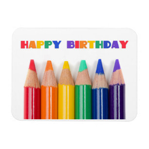 Happy Birthday voor iedereen met regenboogkleurige Magneet