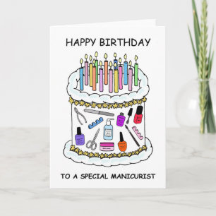 Happy Birthday voor Manicurist Nail-technicus Kaart