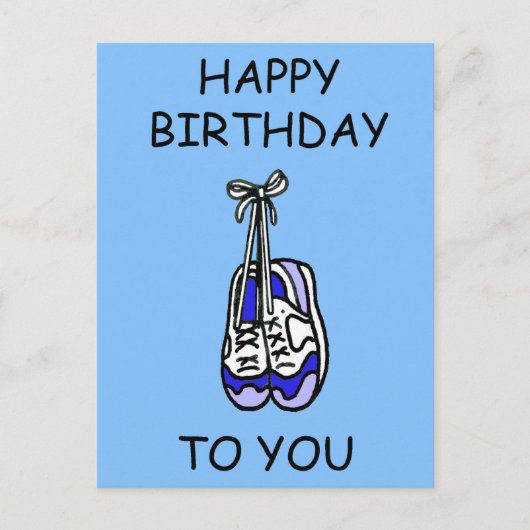 Happy Birthday voor mannelijke loper Blue Trainers Briefkaart (Voorkant)